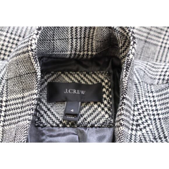 J Crew Regent Blazer in Glen Plaid Size 4 Houndstooth Tweed Wool Blend Jacket - Picture 6 of 8